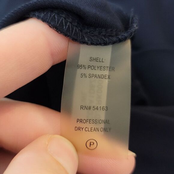 Calvin Klein Navy Blue Gold Button Roll Tab Long Sleeve Shirt Dress Size 4 - Picture 3 of 12